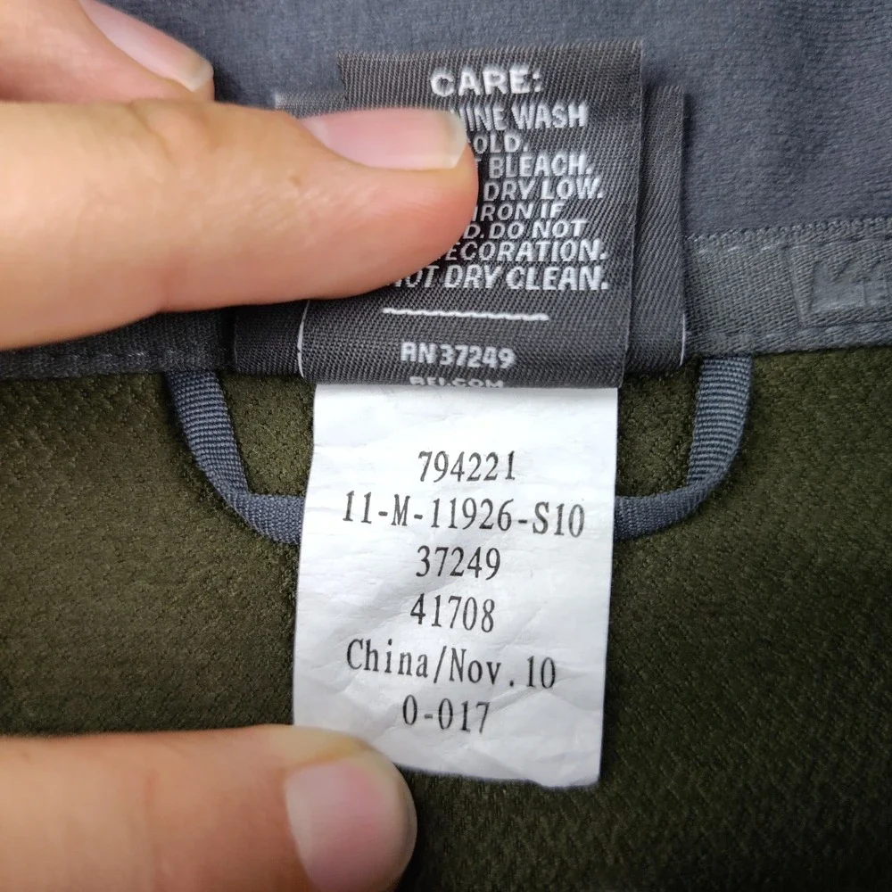 REI Mens 2XL XXL Jacket Olive Green Softshell Full Zip Fleece Lined Hike Commute